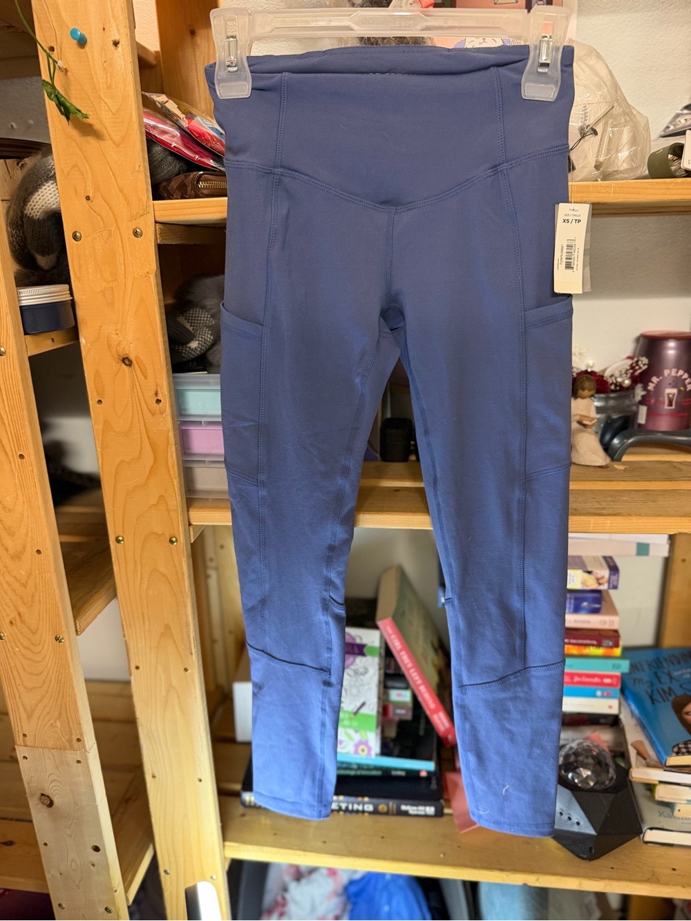 Joe Fresh Slate Blue High-Waist Leggings with Side Pocket